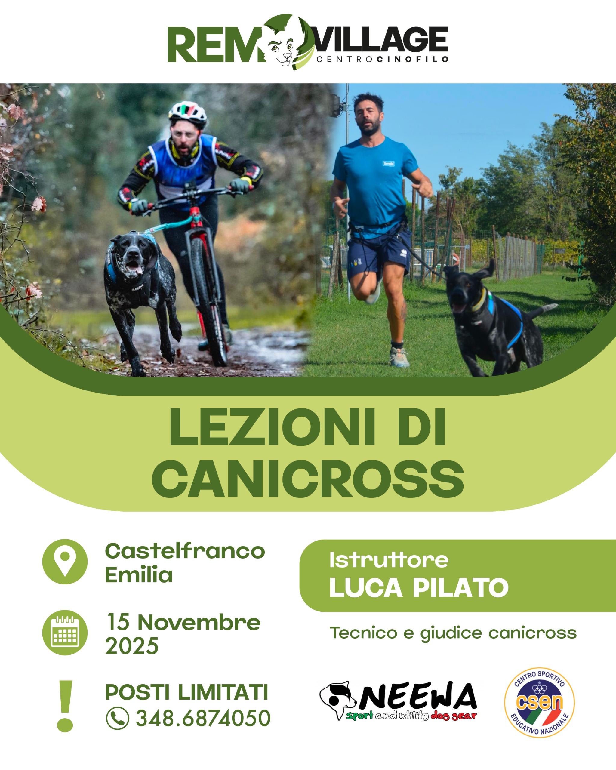 Locandina stage di canicross con Luca Pilato