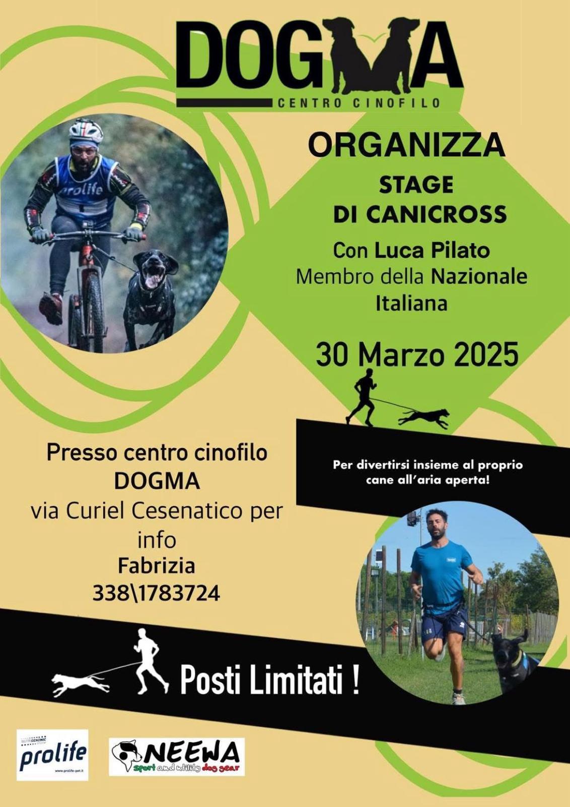 Locandina stage di canicross con Luca Pilato
